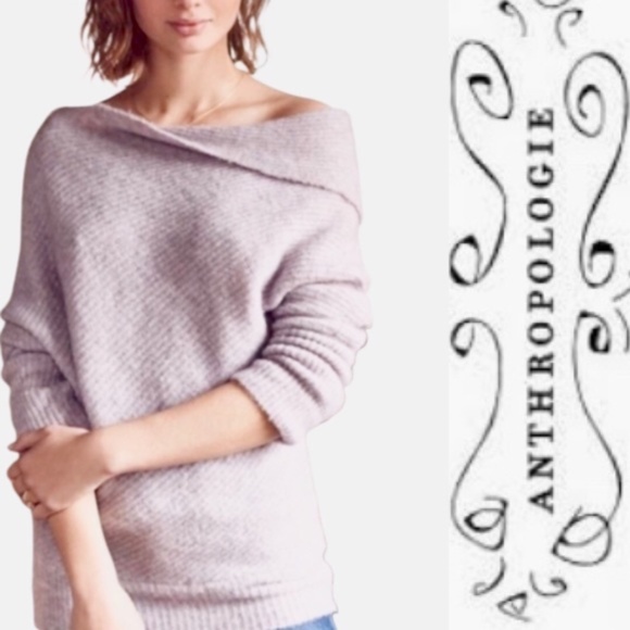 MOTH Anthropologie Lavender Asymmetrical Sweater S